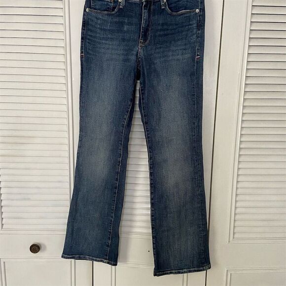 Tommy Jeans Mid-Rise Flare Blue Denim Iconic Patch Zip Fly​ Size 8 - Picture 1 of 13